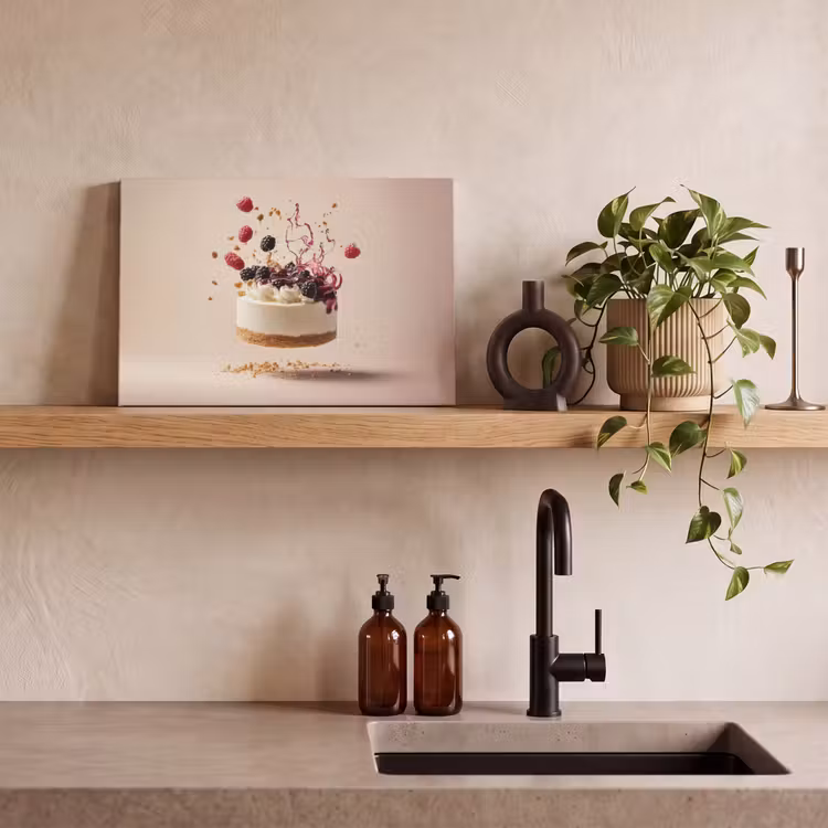 Cheesecake - Eten - Roze - Taart canvas 2cm klein -sfeer3