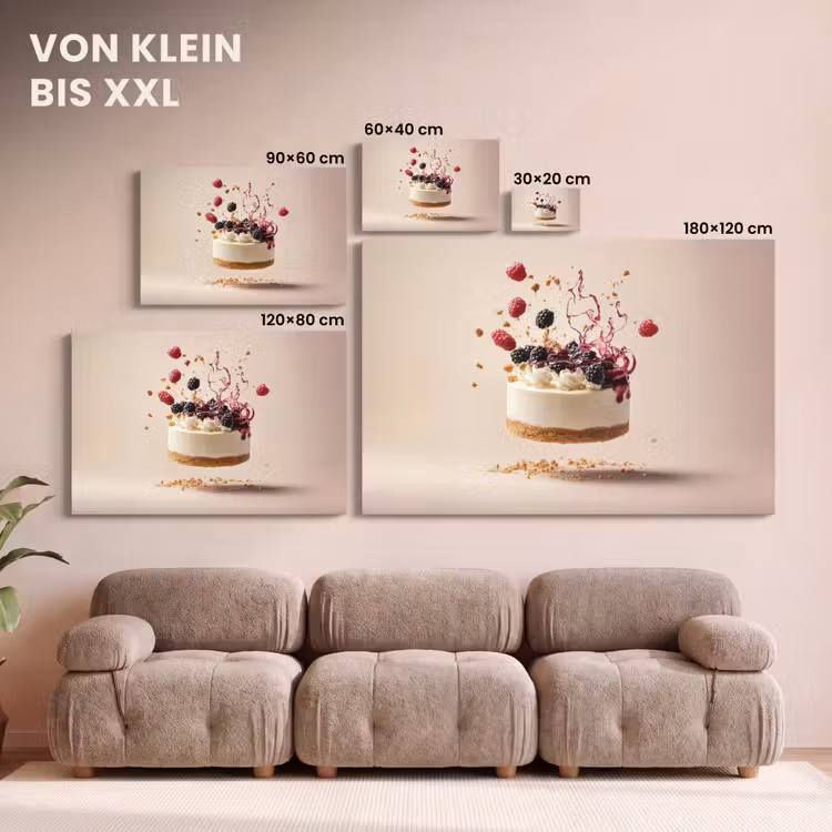 Cheesecake - Eten - Roze - Taart canvas 2cm klein -Xsfeer8_DE