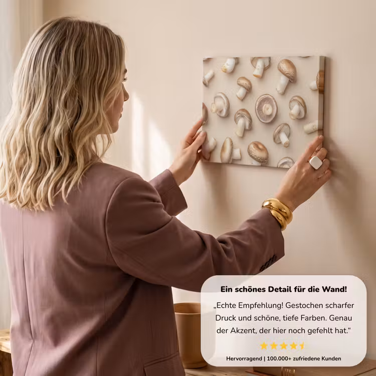 Kastanje Champignons - Beige canvas 2cm klein -sfeer3