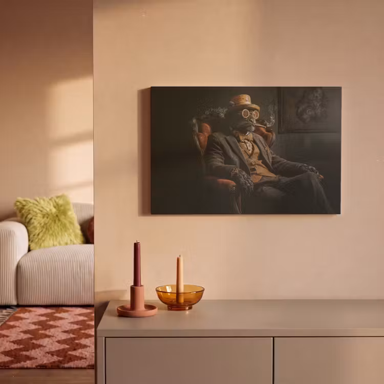 Kat - Pak - Oranje - Sigaar canvas 2cm klein -sfeer1