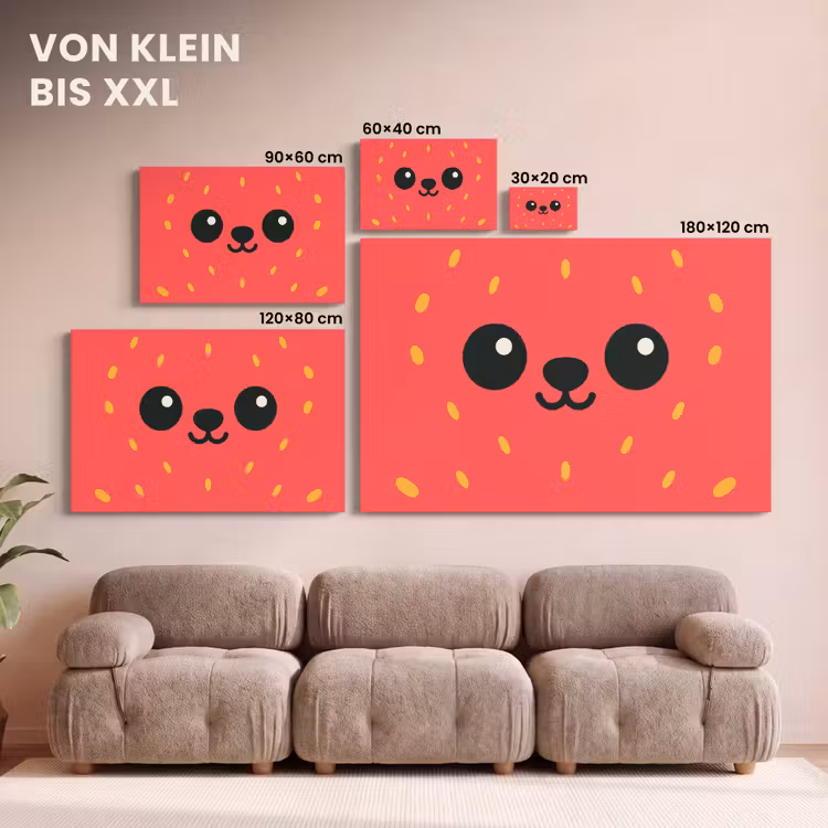 Kat - Aardbei - Cartoon canvas 2cm klein -Xsfeer8_DE