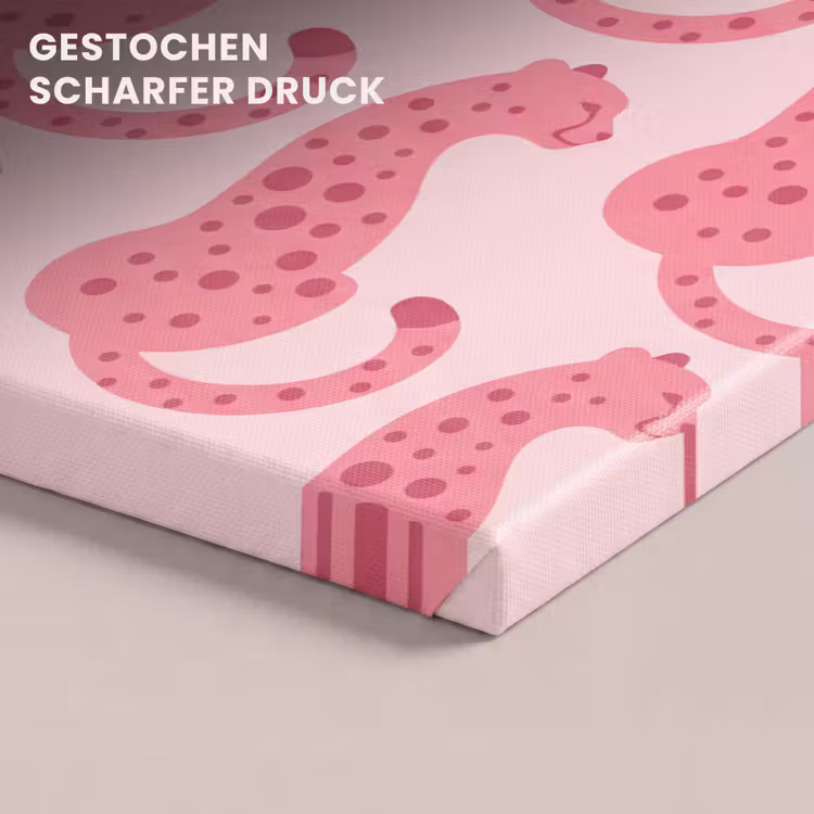 Kat - Gevlekt - Dieren - Patroon - Roze canvas 2cm klein -closeup_print_DE