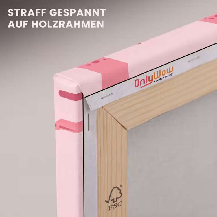 Kat - Gevlekt - Dieren - Patroon - Roze canvas 2cm klein -uniquesellingpoint_afwerking-onlywow_DE