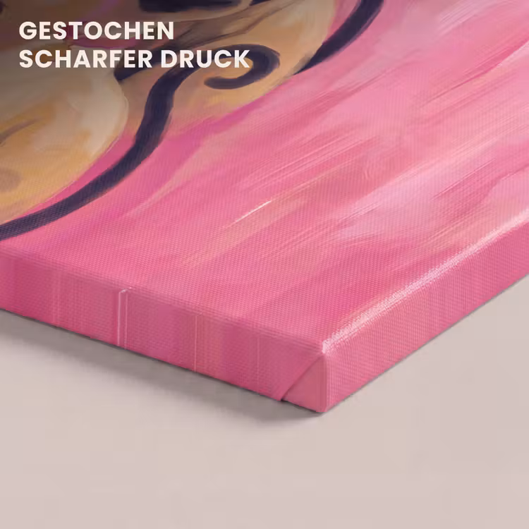Kat - Groep - Dieren - Modern - Roze canvas 2cm klein -closeup_print_DE
