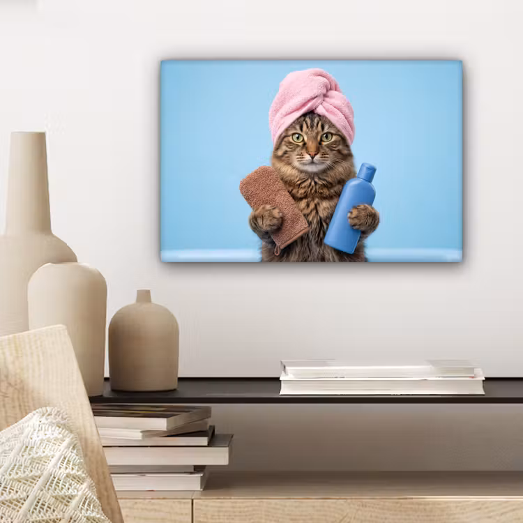 Kat - Handdoek - Washand - Zeep canvas 2cm klein -closeup_print_DE