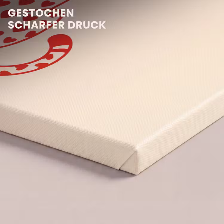 Kat - Harten - Dieren - Modern - Rood canvas 2cm klein -closeup_print_DE