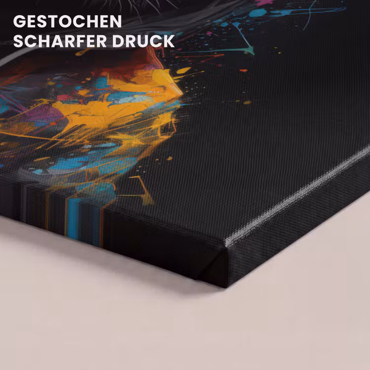 Kat - Jas - Graffiti - Bril - Zwart canvas 2cm klein -uniquesellingpoint_afwerking-onlywow_DE