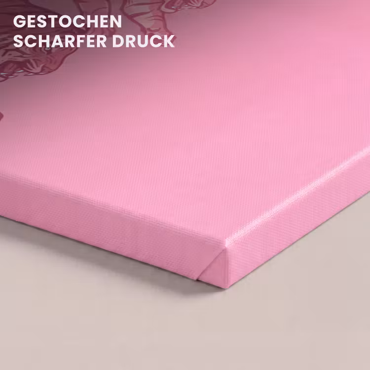 Kat - Springend - Dieren - Roze - Modern canvas 2cm klein -closeup_print_DE