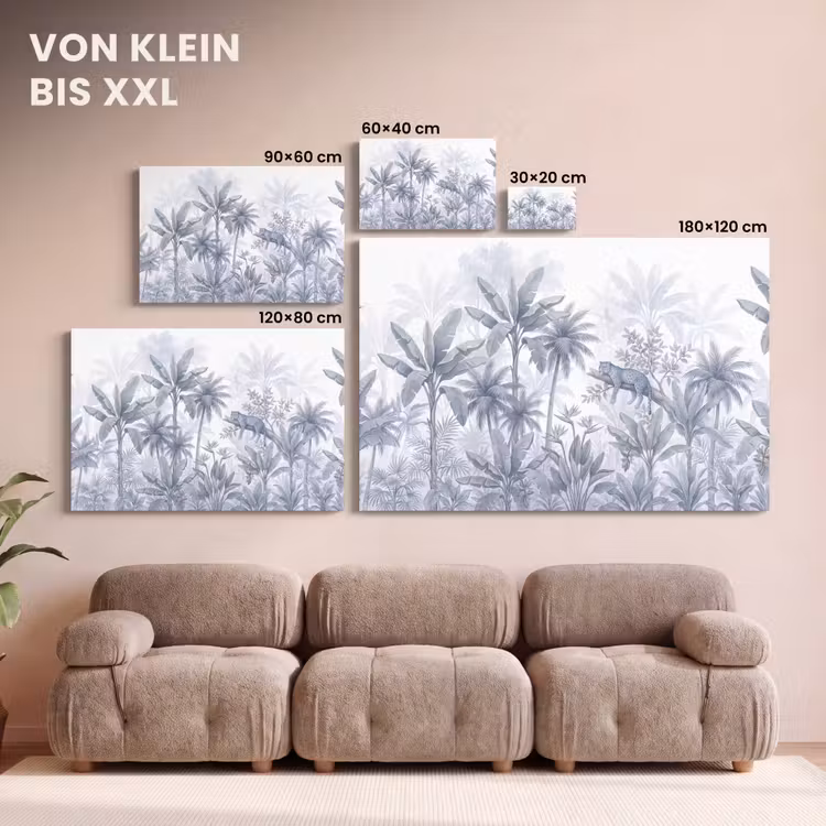 Kat - Tropisch bos - Modern - Grijs canvas 2cm klein -Xsfeer8_DE