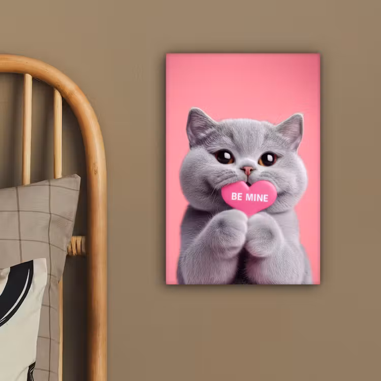 Kat - Valentijn - Roze - Liefde canvas 2cm klein -sfeer3