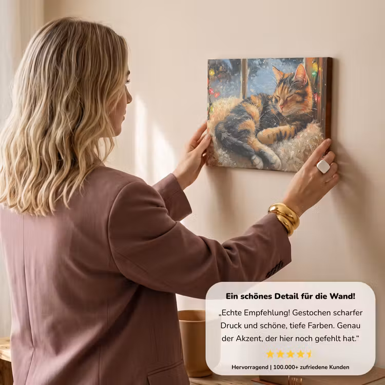 Kat - Kerst - Winter - Dier canvas 2cm klein -Xsfeer7_DE