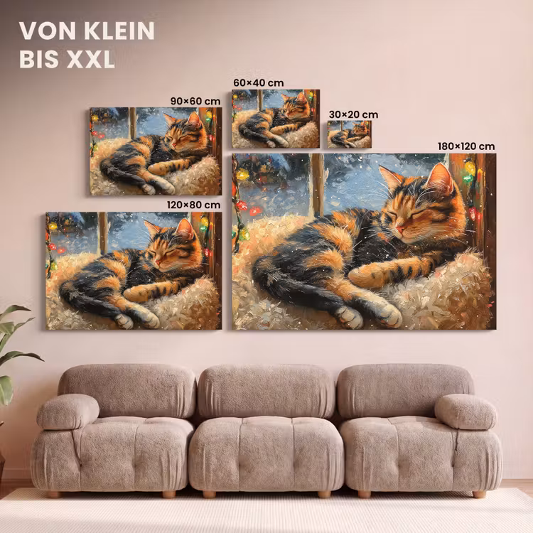 Kat - Kerst - Winter - Dier canvas 2cm klein -Xsfeer8_DE