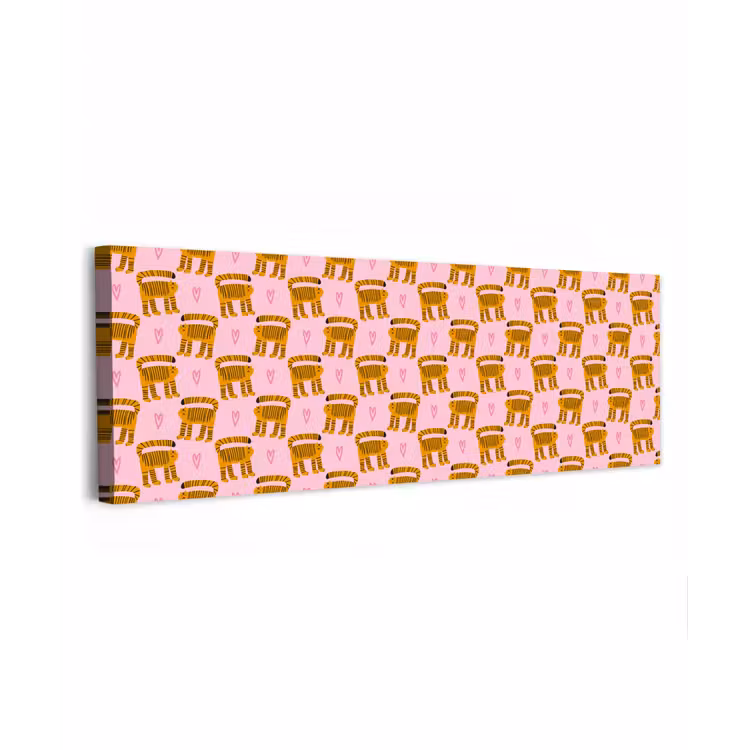 Katten - Roze - Hartjes canvas 2cm klein 828 -z3d