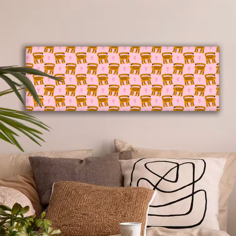 Katten - Roze - Hartjes canvas 2cm klein 828 -sfeer1