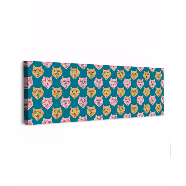 Kattengezichten - Sterren - Turquoise canvas 2cm klein 828 -z3d