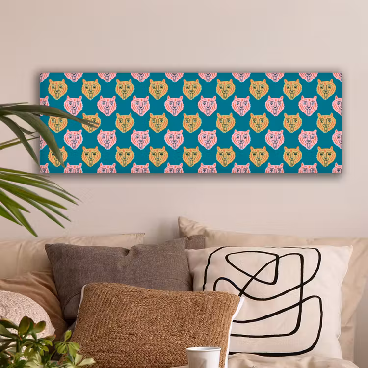 Kattengezichten - Sterren - Turquoise canvas 2cm klein 828 -sfeer1