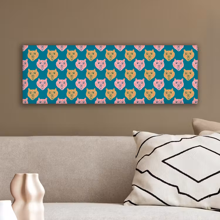 Kattengezichten - Sterren - Turquoise canvas 2cm klein 828 -sfeer3