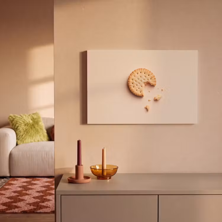 Koekje - Kruimels - beige canvas 2cm klein -sfeer1