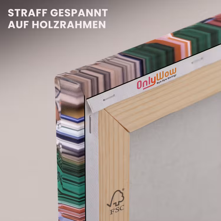 Leinwandbild - Keramik – Bunt – Muster - Aardewerk - Kleurrijk - Patroon canvas 2cm klein