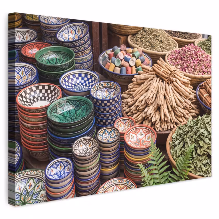 Leinwandbild - Keramik – Orientalisch – Farbenfroh - Aardewerk - Oosters - Kleurrijk canvas 2cm klein