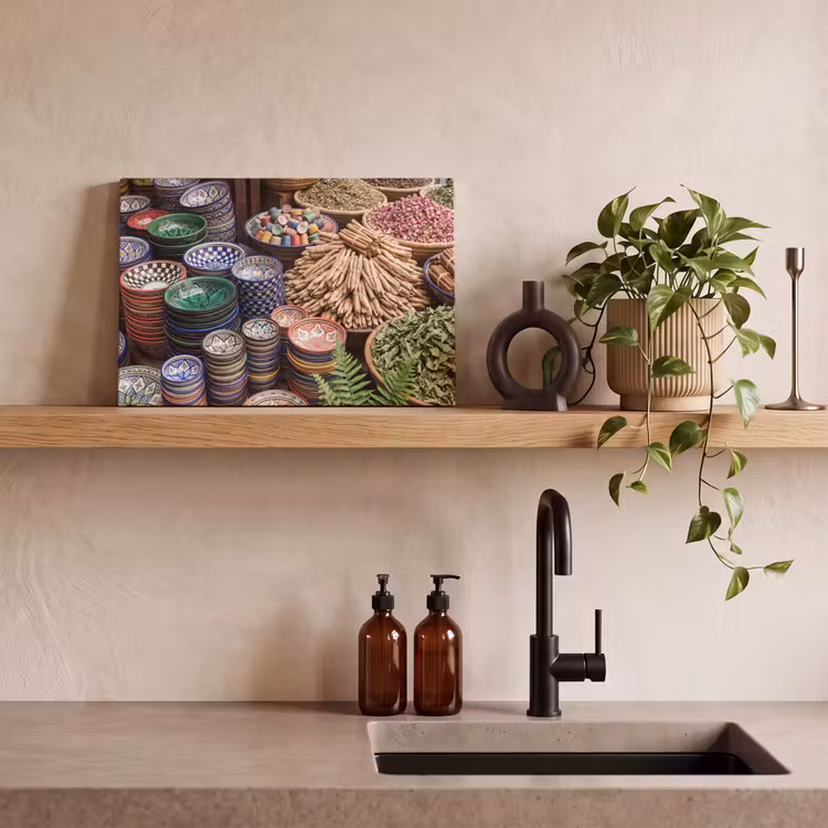 Leinwandbild - Keramik – Orientalisch – Farbenfroh - Aardewerk - Oosters - Kleurrijk canvas 2cm klein