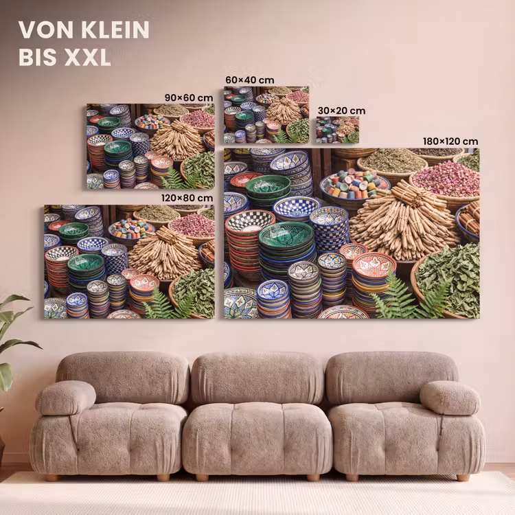 Leinwandbild - Keramik – Orientalisch – Farbenfroh - Aardewerk - Oosters - Kleurrijk canvas 2cm klein
