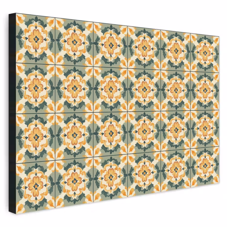 Keramiek - Verweerd - Kleurrijk canvas 2cm klein 34 -3d