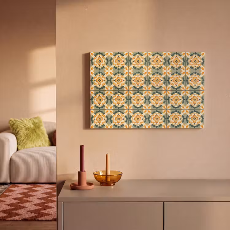 Keramiek - Verweerd - Kleurrijk canvas 2cm klein 34 -sfeer1