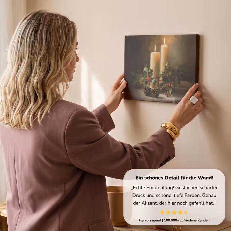 Kaarslicht - Kerst - Veelkleurig canvas 2cm klein -Xsfeer7_DE