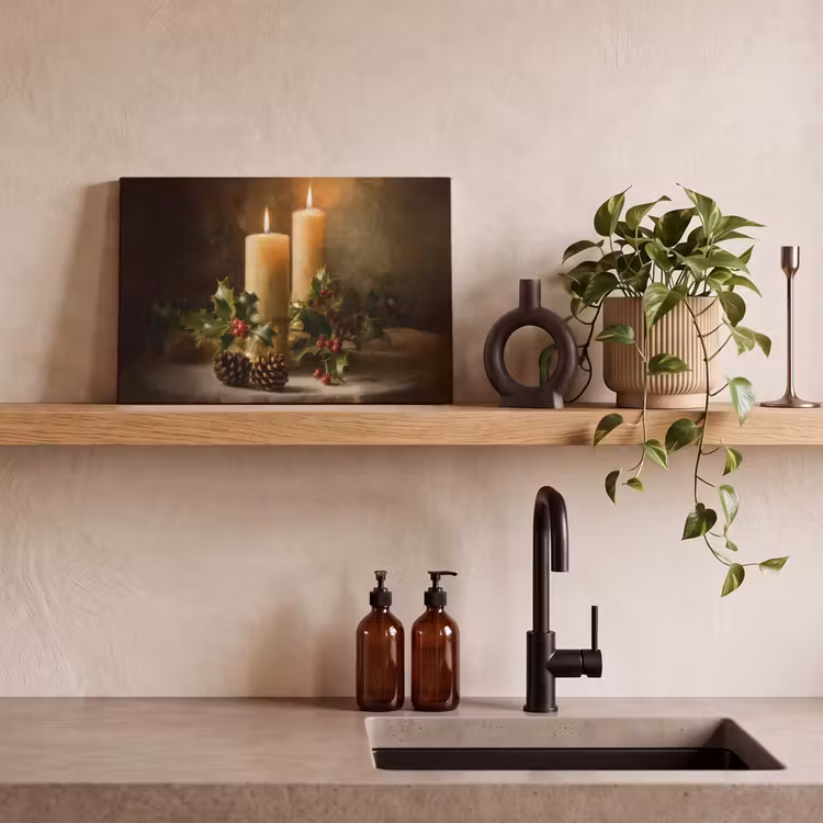 Kaarslicht - Kerst - Veelkleurig canvas 2cm klein -sfeer3