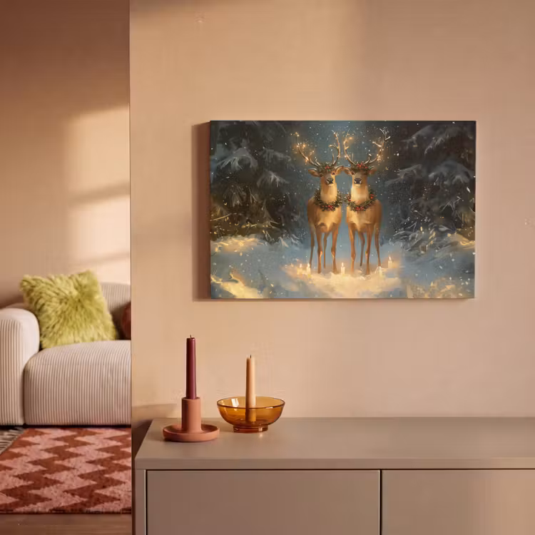 Dennensprookje - Rendier - Nacht canvas 2cm klein -sfeer1