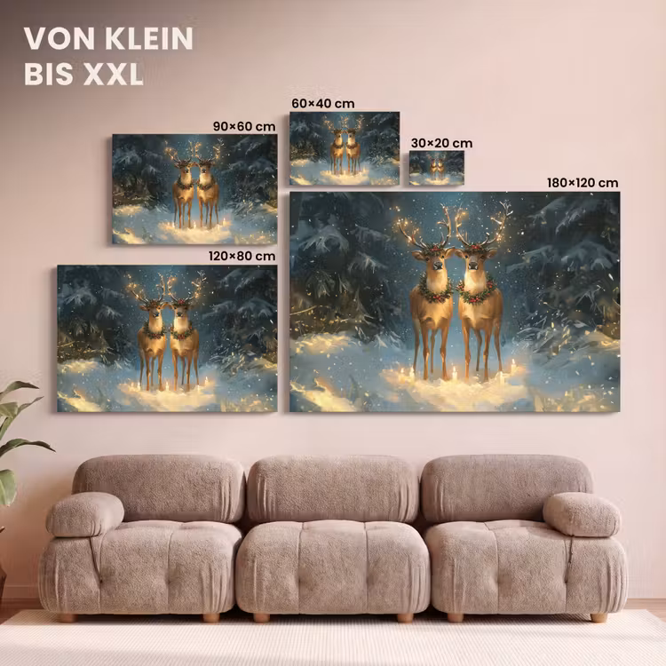 Dennensprookje - Rendier - Nacht canvas 2cm klein -Xsfeer8_DE