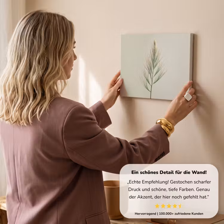 Dennentak - Naaldvormige bladeren - Lichtgroen canvas 2cm klein -sfeer3