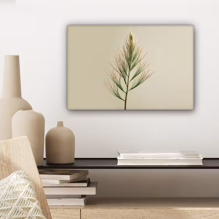 Dennentak - Naaldvormige bladeren - Lichtgroen canvas 2cm klein -closeup_print_DE