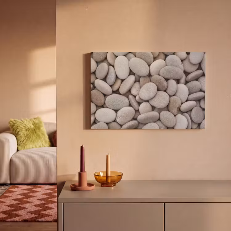 Kiezels - Stenen - Grijs canvas 2cm klein -sfeer1