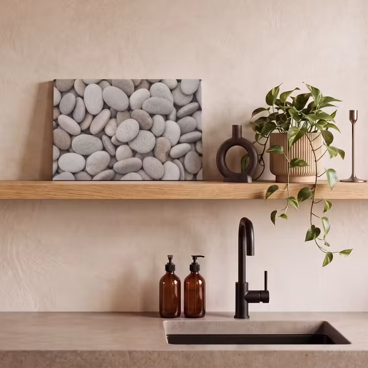 Kiezels - Stenen - Grijs canvas 2cm klein -sfeer3
