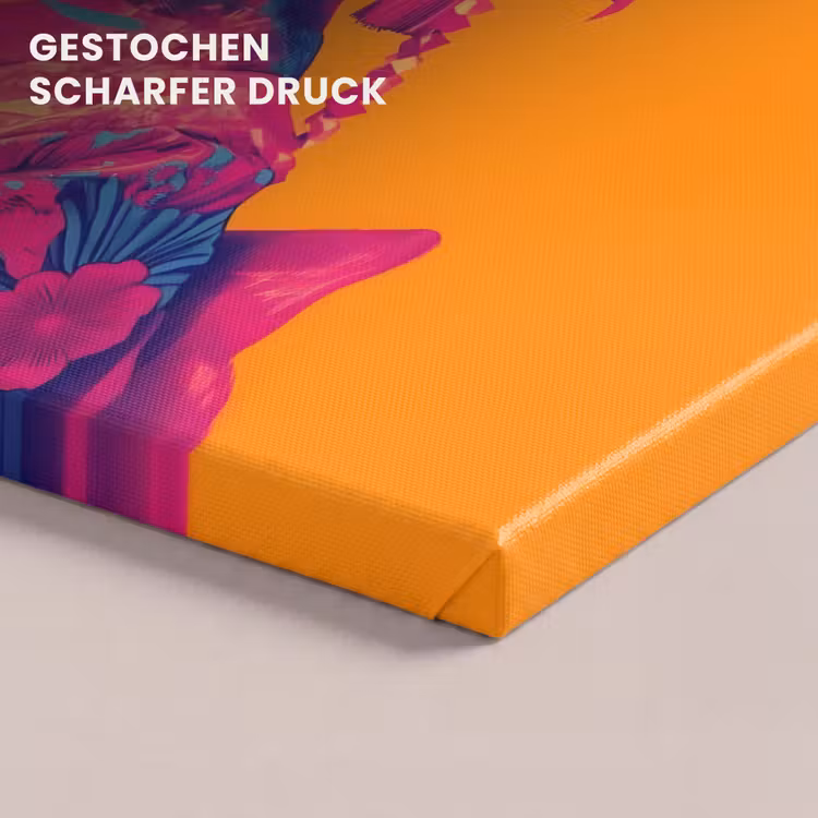 Kimono - Hondje - Bloemenkroon - Oranje canvas 2cm klein -uniquesellingpoint_afwerking-onlywow_DE