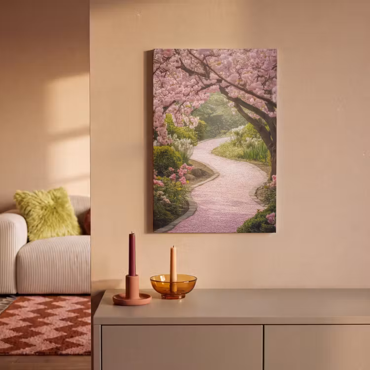 Kersenbloesem - Natuur - Sakura - Pad - Japanse tuin canvas 2cm klein -sfeer1