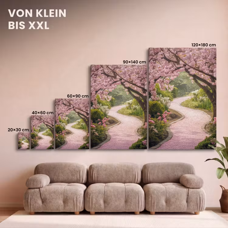 Kersenbloesem - Natuur - Sakura - Pad - Japanse tuin canvas 2cm klein -Xsfeer8_DE
