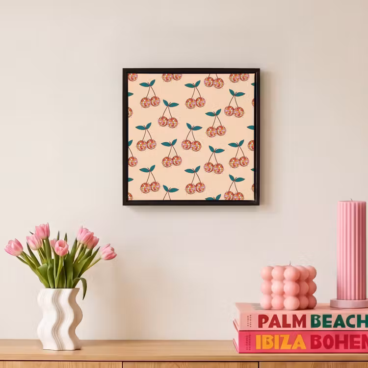 Kers - Disco - Patroon Canvas met baklijst klein 1124 -atmosphere_sfeer1_global