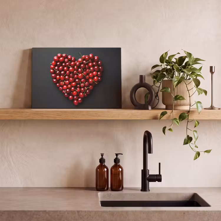 Kersen - Hart - Rood - Zwart canvas 2cm klein -closeup_print_DE