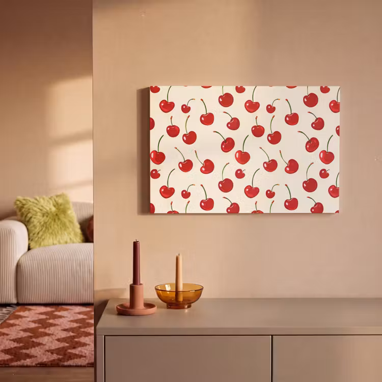Kersen - Minimalistisch - Rood canvas 2cm klein 34 -sfeer1