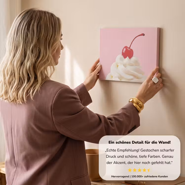 Kers - Slagroom - Roze canvas 2cm klein -sfeer3