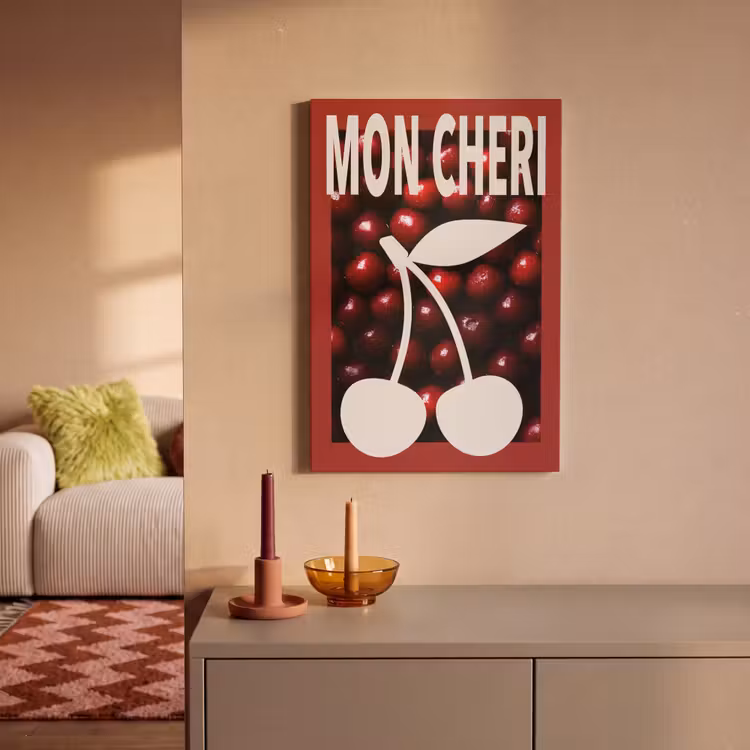 Kersen - Illustratie - Rood canvas 2cm klein -sfeer1
