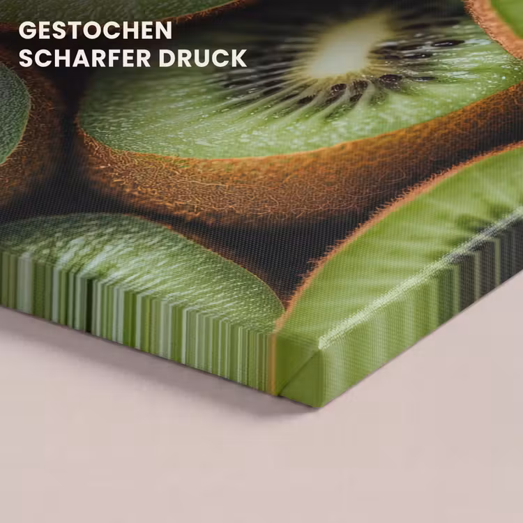 Kiwi - Fruit - Groen canvas 2cm klein -closeup_print_DE