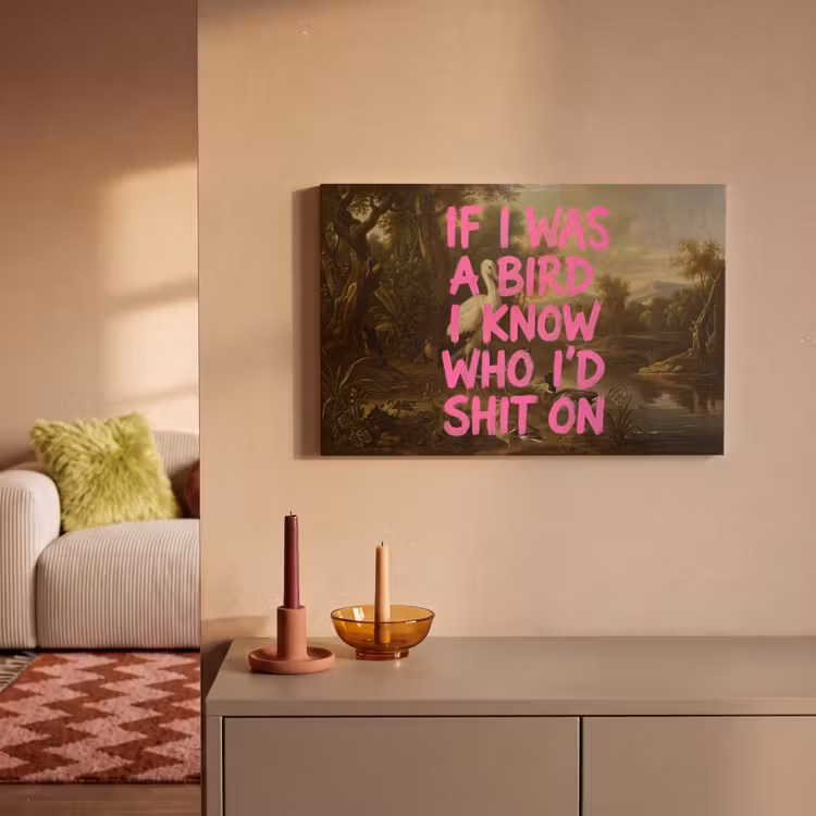 Klassiek - Humor - Roze canvas 2cm klein -sfeer1