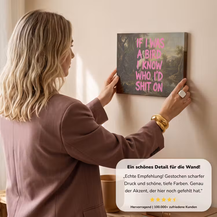 Klassiek - Humor - Roze canvas 2cm klein -sfeer3