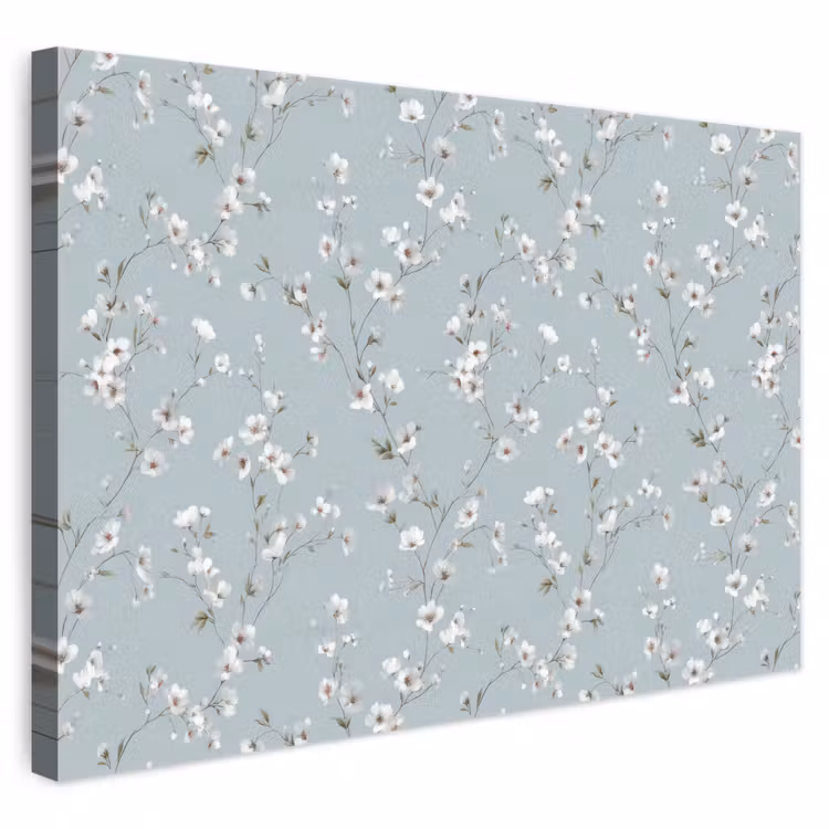 Klassiek - Bloemen - Blauw canvas 2cm klein 34 -3d