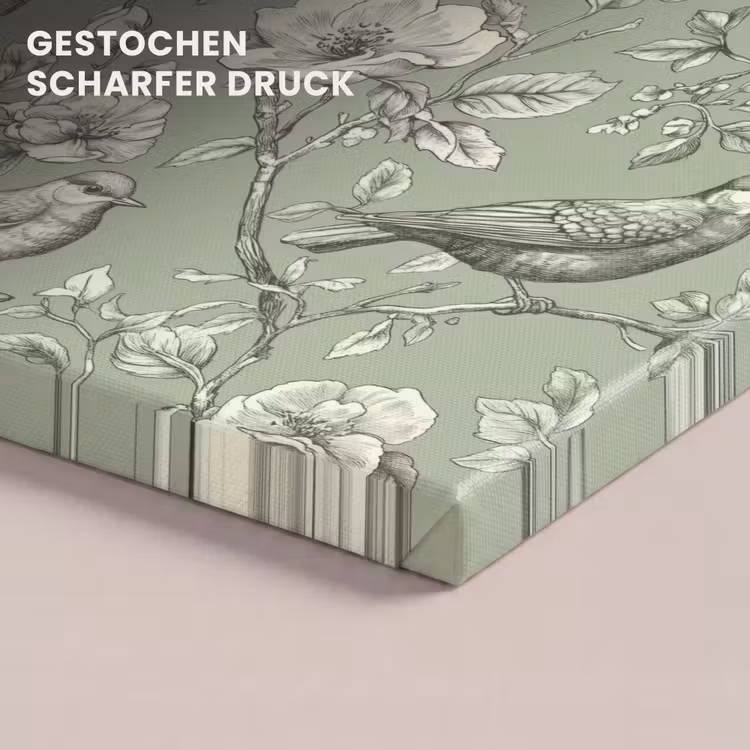 Klassiek - Botanisch - Groen canvas 2cm klein 34 -closeup_print_DE