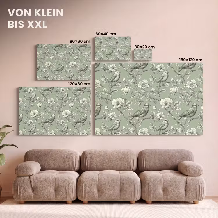 Klassiek - Botanisch - Groen canvas 2cm klein 34 -Xsfeer8_DE